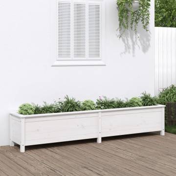 Garden Raised Bed White - Solid Pine 199.5x40x39 cm | HipoMarket