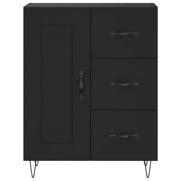 Stylish Highboard Black - 69.5x34x180 cm Engineered Wood