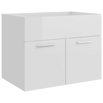 High Gloss White Sink Cabinet - 60x38.5 cm | Hipomarket UK