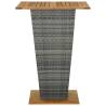 Stylish Grey Bar Table - Poly Rattan & Acacia Wood - HipoMarket