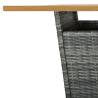 Stylish Grey Bar Table - Poly Rattan & Acacia Wood - HipoMarket