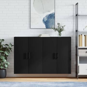 Wall Mounted Cabinets 2 pcs Black - Stylish & Durable Storage