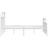 Elegant White Metal Bed Frame with Headboard & Footboard - 140x200 cm