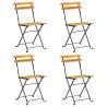 Folding Bistro Chair 4 pcs - Solid Acacia Wood | HipoMarket