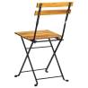 Folding Bistro Chair 4 pcs - Solid Acacia Wood | HipoMarket