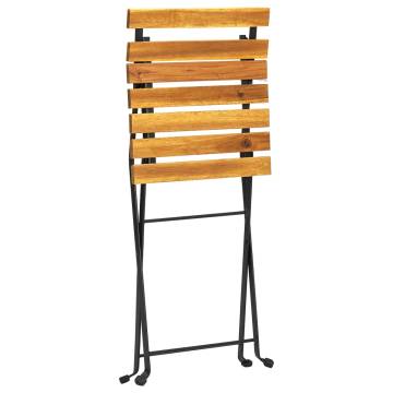 Folding Bistro Chair 4 pcs - Solid Acacia Wood | HipoMarket