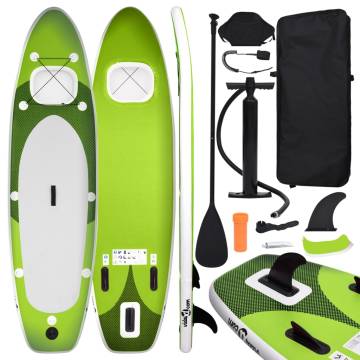 Inflatable Stand Up Paddle Board Set Green - 300x76 cm