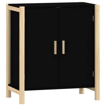 Stylish Black Sideboard - 62x38x70 cm Engineered Wood