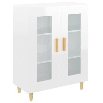 High Gloss White Sideboard 69.5x34x90 cm | HipoMarket