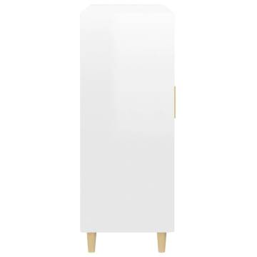 High Gloss White Sideboard 69.5x34x90 cm | HipoMarket