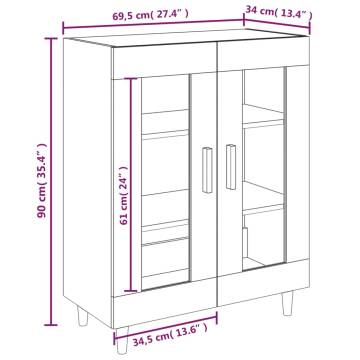 High Gloss White Sideboard 69.5x34x90 cm | HipoMarket