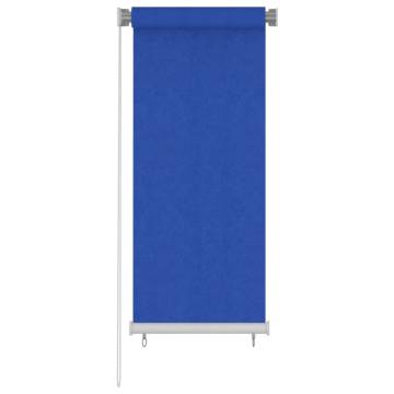 Outdoor Roller Blind 60x140 cm Blue - HDPE Privacy Shade