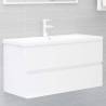 Sink Cabinet High Gloss White 90x38.5x45 cm Engineered Wood Colour high gloss white Size 90 x 38.5 x 45 cm Number of 1 Number of Pieces 