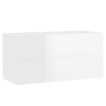 High Gloss White Sink Cabinet - Durable Storage Solution