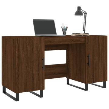 Elegant Brown Oak Desk - 140x50x75 cm | Hipomarket UK