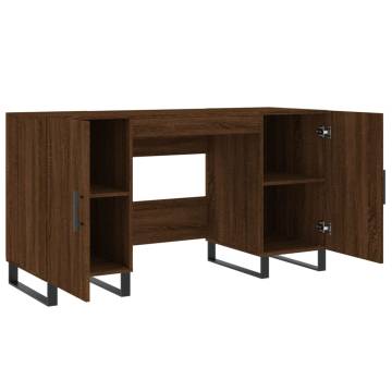 Elegant Brown Oak Desk - 140x50x75 cm | Hipomarket UK