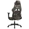 Swivel Gaming Chair with Footrest - Black & Camouflage Fabric