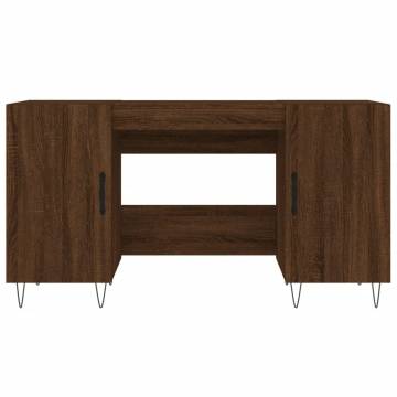 Elegant Brown Oak Desk - 140x50 cm - Functional & Stylish