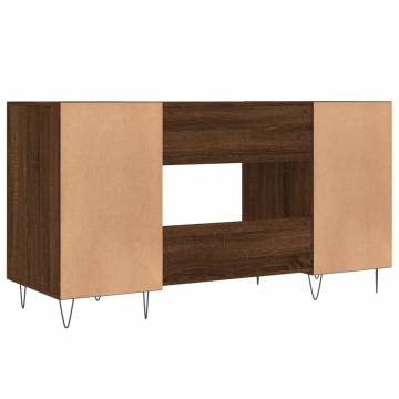 Elegant Brown Oak Desk - 140x50 cm - Functional & Stylish