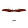 Double Parasol with Steel Pole - Terracotta 600 cm | HipoMarket