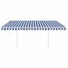 Manual Retractable Awning 4.5x3 m - Blue & White | HipoMarket