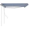 Manual Retractable Awning 4.5x3 m - Blue & White | HipoMarket