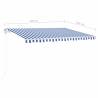 Manual Retractable Awning 4.5x3 m - Blue & White | HipoMarket