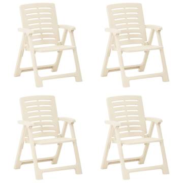 Stylish Garden Chairs Set - 4 pcs White Plastic Chairs