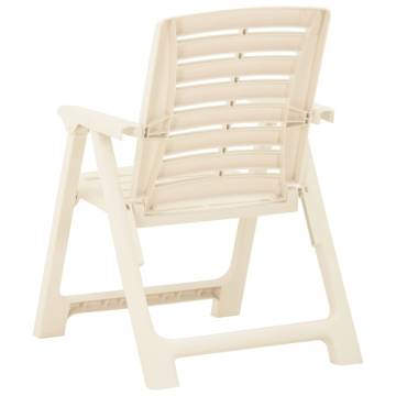 Stylish Garden Chairs Set - 4 pcs White Plastic Chairs