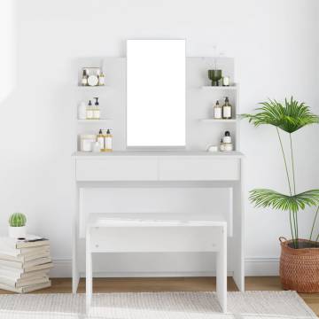 Dressing Table with Mirror White 96x40x142 cm - Hipomarket UK