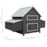 Durable Grey Chicken Coop - 157x97x110 cm - Hipomarket