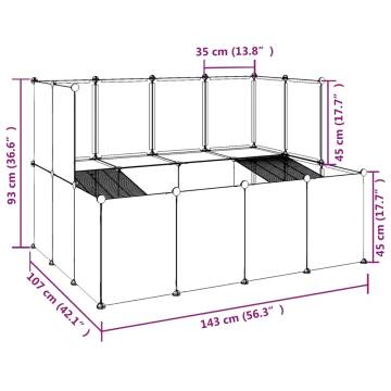 Small Animal Cage Black 143x107 cm | Safe & Spacious Home