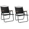 Durable Black Camping Chairs - 2 pcs | Hipomarket UK