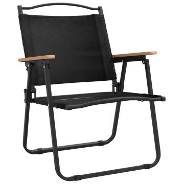 Durable Black Camping Chairs - 2 pcs | Hipomarket UK