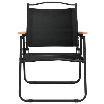 Durable Black Camping Chairs - 2 pcs | Hipomarket UK