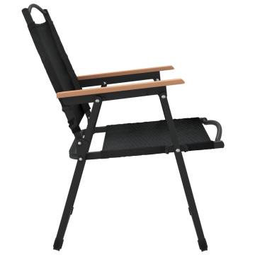 Durable Black Camping Chairs - 2 pcs | Hipomarket UK