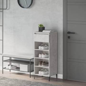 Shoe Rack Concrete Grey 40x36x105 cm | Durable & Stylish