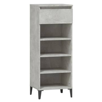 Shoe Rack Concrete Grey 40x36x105 cm | Durable & Stylish