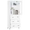 Stylish Highboard White - 69.5x34x180 cm Engineered Wood