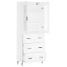 Stylish Highboard White - 69.5x34x180 cm Engineered Wood