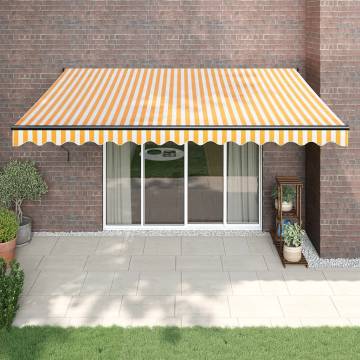 Retractable Awning Yellow & White 4x3 m | Durable & Stylish