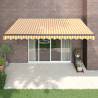 Retractable Awning Yellow and White 4x3 m Fabric and Aluminium Colour yellow Size 4 x 3 m Quantity in Package 1 