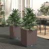 Brown Planters 2 pcs - Durable Polypropylene 30x30x37 cm