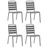 Stylish Outdoor Chairs Set of 4 - Dark Grey Steel Design