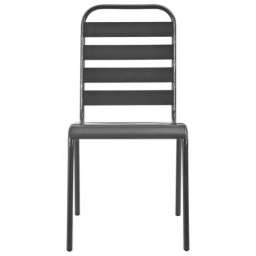 Stylish Outdoor Chairs Set of 4 - Dark Grey Steel Design