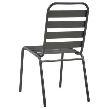 Stylish Outdoor Chairs Set of 4 - Dark Grey Steel Design