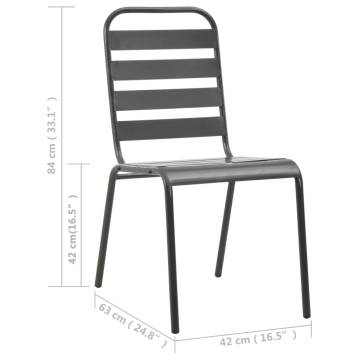 Stylish Outdoor Chairs Set of 4 - Dark Grey Steel Design