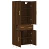 Stylish Highboard Brown Oak - 69.5x34x180 cm | HipoMarket