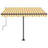 Manual Retractable Awning with LED - Yellow & White 300x250cm