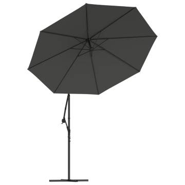 Cantilever Umbrella LED Lights & Steel Pole - 300cm Anthracite